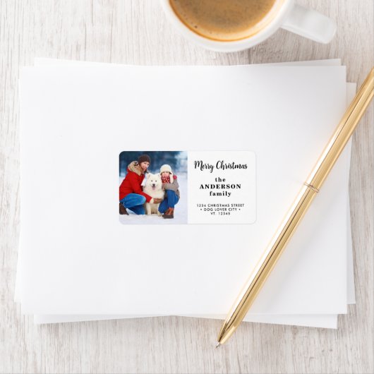 Schattigee Kerst Aangepaste Foto Modern Retouradre Etiket (Insitu)