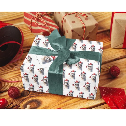 Schattigee kerst Alpaca, op maat Cadeaulabel