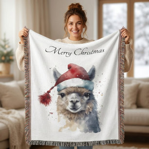 Schattigee kerst Alpaca, op maat Deken