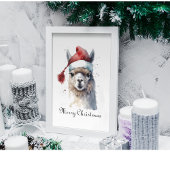 Schattigee kerst Alpaca, op maat Poster