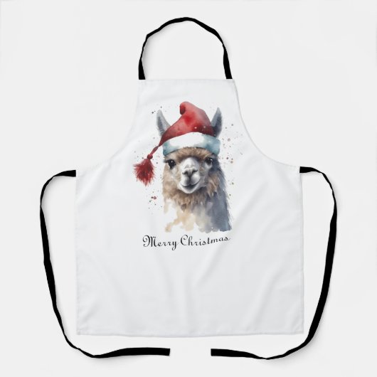 Schattigee kerst Alpaca, op maat Schort (Voorkant)