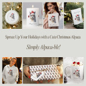 Schattigee kerst Alpaca, op maat Servet