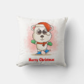 Schattigee kerst Baby Polar Beer met Ice Schaatsen Kussen (Voorkant)