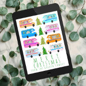 Schattigee Kerst Camper  RVs Custom Tree-Free Feestdagenkaart