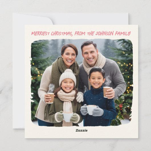 Schattigee kerst Caroler "fa la fluff" Feestdagenkaart (Achterkant)