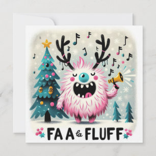 Schattigee kerst Caroler "fa la fluff" Feestdagenkaart