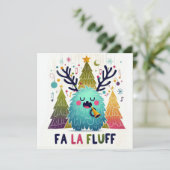 Schattigee kerst Caroler "fa la fluff" Feestdagenkaart (Staand voorkant)