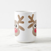 Schattigee Kerst Cartoon Rendier Winter Wit Koffiemok (Center)