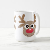 Schattigee Kerst Cartoon Rendier Winter Wit Koffiemok (Voorkant rechts)