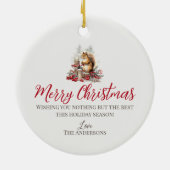 Schattigee kerst chipmunk bos bosdier keramisch ornament (Achterkant)