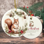 Schattigee kerst chipmunk krans bosdier keramisch ornament