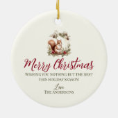 Schattigee kerst chipmunk krans bosdier keramisch ornament (Achterkant)