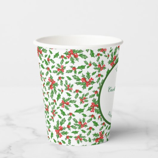 Schattigee Kerst Cookie Exchange Party Aangepaste Papieren Bekers (Voorkant)