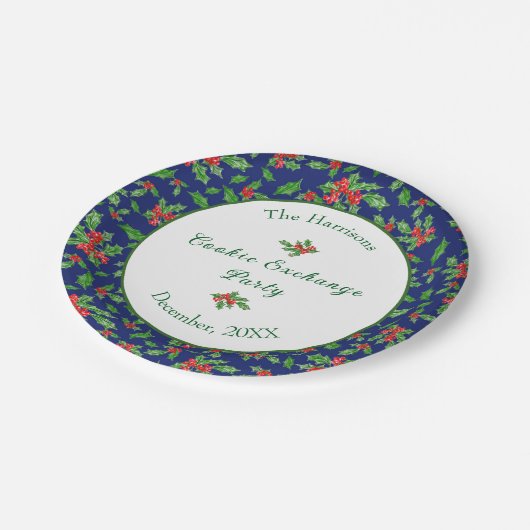 Schattigee Kerst Cookie Exchange Party Aangepaste Papieren Bordje (Gekanteld)