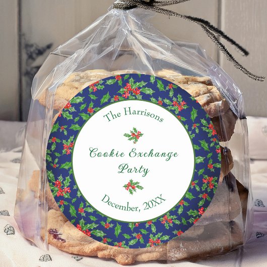 Schattigee Kerst Cookie Exchange Party Aangepaste Ronde Sticker