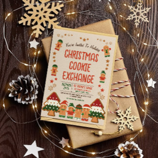 Schattigee Kerst Cookie Exchange Uitnodiging