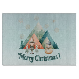 Schattigee kerst decoratieve snijplank