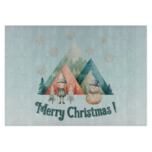 Schattigee kerst decoratieve snijplank (Voorkant)