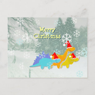 Schattigee kerst dinosaurus Briefkaart