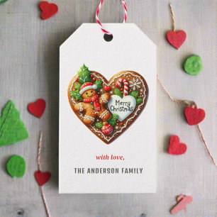Schattigee Kerst Donut Hart Cadeaulabel