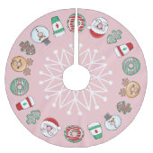 Schattigee kerst Donuts & Coffee I Snowflake I Pin Kerstboom Rok (Voorkant)