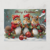 Schattigee kerst eekhoorns charmant briefkaart (Voorkant)