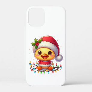 Schattigee Kerst Eend Cartoon Santa-68362 iPhone 12 Mini Hoesje