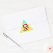Schattigee Kerst Eend Cartoon Santa-68362 Driehoek Sticker (Envelop)
