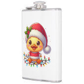 Schattigee Kerst Eend Cartoon Santa-68362 Heupfles (Links)