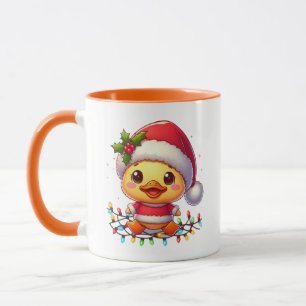 Schattigee Kerst Eend Cartoon Santa-68362 Mok