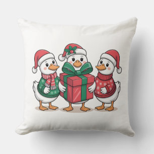 Schattigee Kerst Eenden Cartoon Art-68105 Kussen