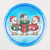 Schattigee Kerst Eenden Cartoon Art-68105 Labels (Design 2)