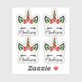 Schattigee Kerst Eenhoorn Stickers met aangepaste (Vel)