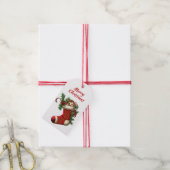 Schattigee kerst egel gluren cadeaulabel (Met Touw)