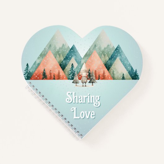 Schattigee kerst elf hartvormig notitieboek (Voorkant)