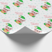 Schattigee Kerst Elf & Sneeuwvlokken Cadeaupapier (Hoek)