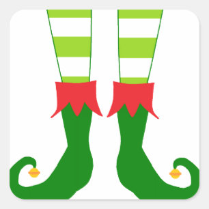 Schattigee kerst elf voeten vierkante sticker