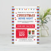 Schattigee kerst film nacht kaart (Staand voorkant)