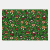 Schattigee Kerst Food Wrapping Paper Set van 3 (Voorkant)