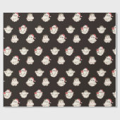 Schattigee kerst  geesten en lichten cadeaupapier (Vlak)