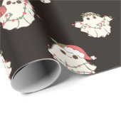 Schattigee kerst  geesten en lichten cadeaupapier (Rol Hoek)