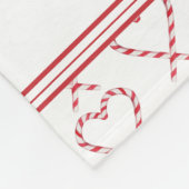 Schattigee Kerst Gepersonaliseerde Naam Candy Cane Fleece Deken (Hoek)