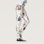 Schattigee Kerst Gnome Sleigh de hele dag Leggings (Rechts)