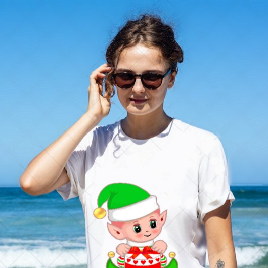 Schattigee kerst groene elf t-shirt