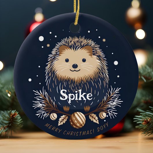 Schattigee Kerst Hedgehog Pet Name Keramisch Ornament