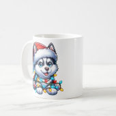 Schattigee kerst Husky Mok (Voorkant links)