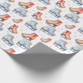 Schattigee Kerst Ice Schaatsen Cadeaupapier (Hoek)