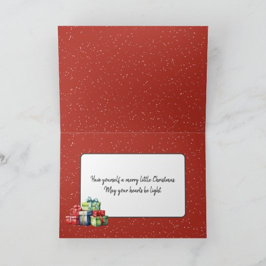 Schattigee kerst kabouters in sneeuwvlokken feestdagen kaart (Binnen)