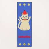 Schattigee kerst kat aangepaste naam yogamat (Voorkant)