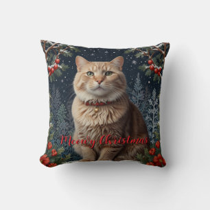 Schattigee Kerst kat vakantie Meowy Kerst Kussen